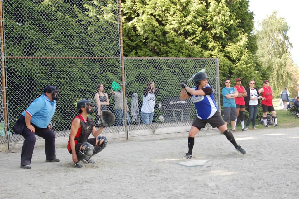 Image of some Mabel Leaguers playing softball